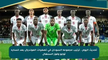 تحديث اليوم.. ترتيب مجموعة السودان في تصفيات المونديال بعد خسارة توجو وفوز السنغال